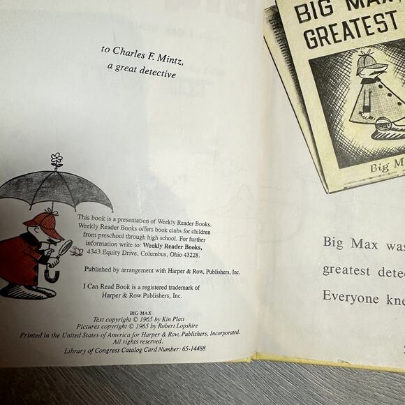 Big Max World's Greatest Detective I Can Read Mystery Platt Lopshire 1965 Book - Picture 6 of 9